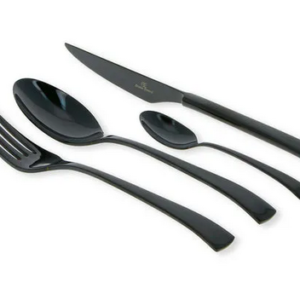 Couverts en Inox noir couleur noir 24 pièces