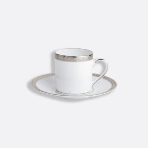 ATHÉNA Platine - Tasse et soucoupe à café 8 cl