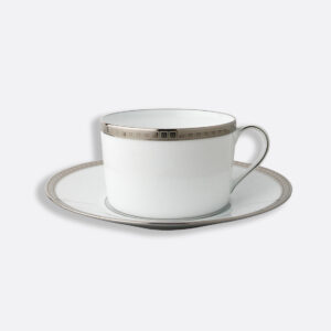 ATHÉNA Platine - Tasse et soucoupe déjeuner 25 cl