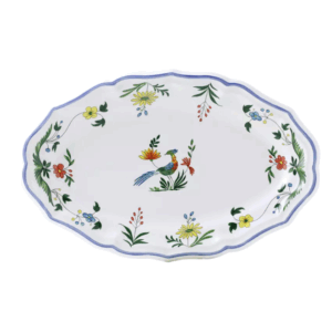 GIEN - Plat ovale "Oiseaux du paradis"